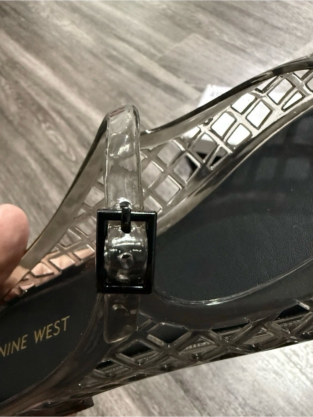 Nine West Smoky black / gray Jelly Mary Jane Mule size 9 NIB - Picture 7 of 8